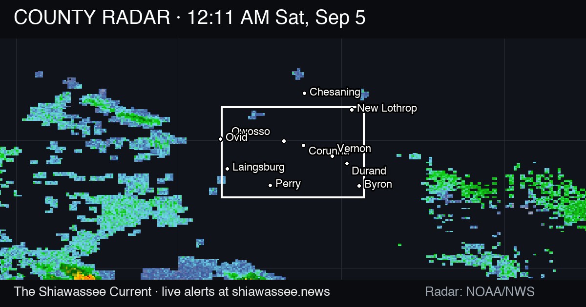 County radar at now — 683 lose power near Byron, Lennon; cause listed only as 'equipment issue'
